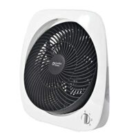 Comfort Zone 10″ 3 Speed Square Rotary Control Turbo Fan, White