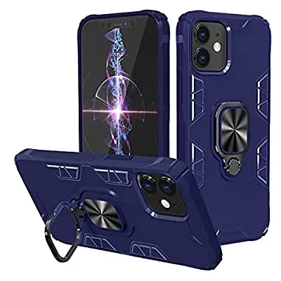 50% off - Expired:&nbsp;iPhone 12/ 12 Pro Case with Stand Magnetic Ring Kickstand, Shockproof Armor, Heavy Duty Case (Blue)