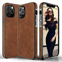 Expired:&nbsp;iPhone 12 Pro Max Slim Hybrid Leather Soft TPU Rugged Bumper Full Body Case