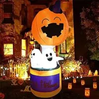 Expired:&nbsp;6FT Halloween Inflatables with Cute Pumpkin head and two little ghosts