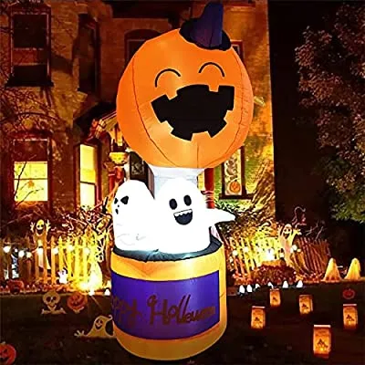 50% off - Expired: 6FT Halloween Inflatables with Cute Pumpkin head and two little ghosts