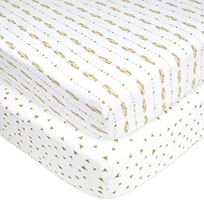 2 Pack American Baby Company Printed 100% Cotton Jersey Knit Fitted Crib Sheet