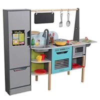 105 Pcs KidKraft Alexa-Enabled 2-in-1 Wooden Kitchen & Market