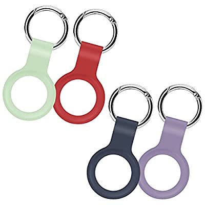 80% off - Expired: 4 Pack Silicone Case for Airtag Keychain, Green Red Blue Purple