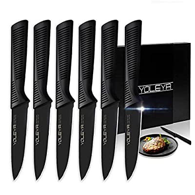 70% off - Expired: 4.5″ Steak Knives Set of 6 High Carbon German Stainless Steel Black