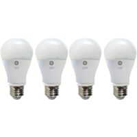 4 Pack GE A19 LED Light Bulb, 6-Watt, Dimmable, Soft White Finish