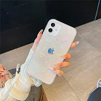 75% off - Expired:&nbsp;Glitter Clear Heart Case for iPhone 13 Pro with Shockproof Protection