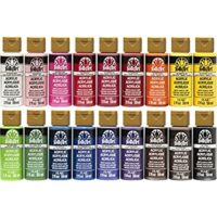 18 Colors FolkArt Acrylic Paint Set (2-Ounce), PROMOFAI Colors