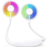 Expired: Portable Hanging Neck Fan – 3 Speeds, 7Color LED, Aromatherapy, 2000mAh Battery,360° Rotation