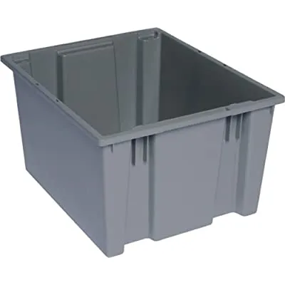 6 Pack Quantum Storage Systems 19.5″ X15.5″ X 13″ Stack and Nest Tote, Gray