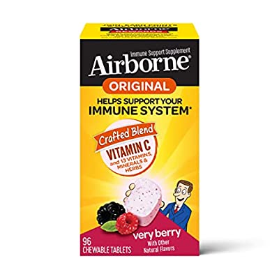 96 Ct Airborne 1000mg Vitamin C Chewable Tablets with Zinc, Vitamins A C & E - $6.26 ($44.45)