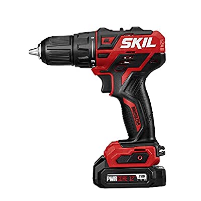 SKIL PWRCore 12 Brushless 12V 1/2 Inch Cordless Drill Driver, 2.0Ah Lithium Battery and Charger