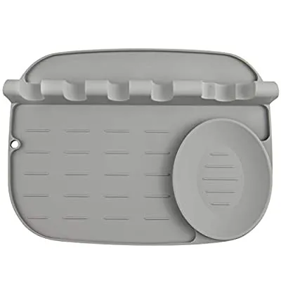 Expired:&nbsp;Silicone Utensil Rest with Drip Pad, Large Heat-Resistant Silicone Spoon Holder