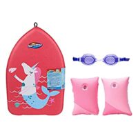 SwimWays Value Pack, Goggles ,Soft Swimmies, and Kick Trainer, Kickboard