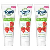 Expired: 3 Pack Tom’s of Maine Natural Kid’s Fluoride Toothpaste, Silly Strawberry, 5.1 oz