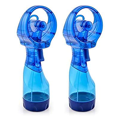 2 Pack O2COOL Deluxe Handheld Battery Powered Water Misting Fan
