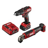 SKIL 2-Tool Combo Kit: PWRCore 12, 1/2 Inch and 1/4 Inch Hex Right Angle Impact Driver and PWRJump Charger