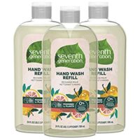 3 Pack Seventh Generation Hand Soap Refills Mandarin Orange & Grapefruit, Transparent, 24 Fl Oz