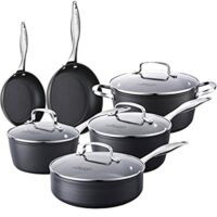 Expired: 10-Piece Non-Stick-Hard-Anodized Aluminum Cookware Set Oven Suitable Dishwasher Suitable