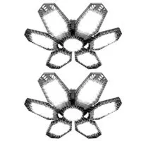 Expired:&nbsp;2 Pack 6 Panels Deformable Super Bright 6500K LED Garage Ceiling Lights with E26/E27 Socket