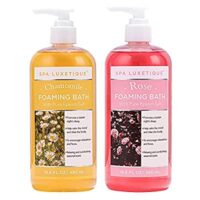 Expired: 2 Pack Foaming Bubble Bath for Women with Pure Epsom Salt, Rose and Chamomile Scent, 33.2 Oz