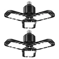 Expired: 2 Pack LED Garage Light, 30W with 3 Ultra Bright Adjustable Panels, 6500K, E27 Base