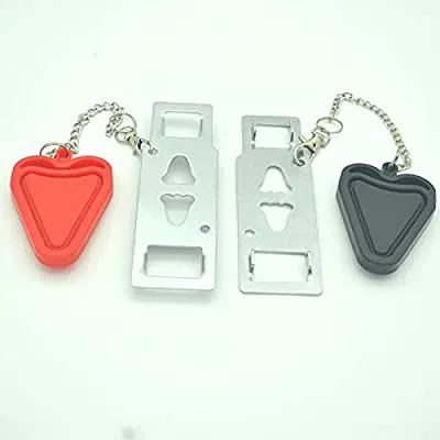 Expired: 2 Pack Portable Door Lock Security, Anti-Theft Security – Black and Red