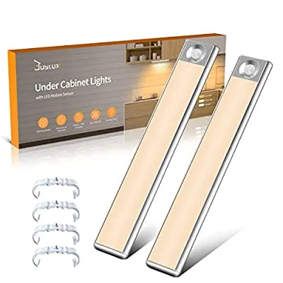 Expired:&nbsp;2 Pack Rechargeable Motion Sensor Under Cabinet Lighting – 3 Light Mode