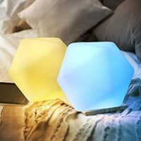 Expired: 2 Pack Touch Sensor RGB Color Changing LED Bedside Lamp, USB Rechargeable