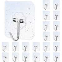 Expired: 20 Pieces Waterproof  Bathroom and Kitchen Heavy Duty Adhesive Hooks