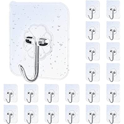 Expired: 20 Pieces Waterproof  Bathroom and Kitchen Heavy Duty Adhesive Hooks