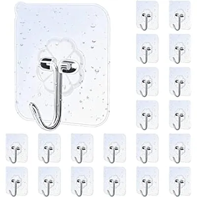 70% off - Expired: 20 Pieces Waterproof Bathroom and Kitchen Heavy Duty Adhesive Hooks