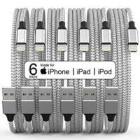 Expired:&nbsp;6 Pack [Apple MFi Certified – 3/3/6.1/6.1/6.1/10FT] iPhone Charger Lightning Cable