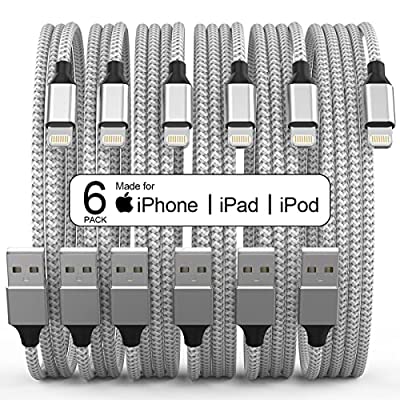 70% off - Expired: 6 Pack [Apple MFi Certified – 3/3/6.1/6.1/6.1/10FT] iPhone Charger Lightning Cable