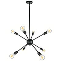 Expired: 8 Lights Modern Sputnik Chandelier (Black)