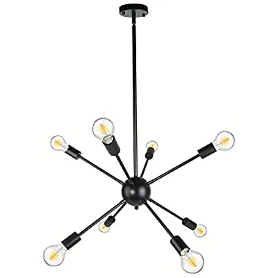 Expired:&nbsp;8 Lights Modern Sputnik Chandelier (Black)