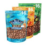 3 Pack Blue Diamond Almonds Bold Variety Pack – 16 Oz Resealable Bags