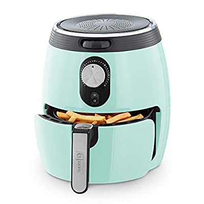 Dash Deluxe Electric Air Fryer + Oven Cooker with Temperature Control, 1200-Watt, 3 Quart – Aqua - $47.30 ($89.99)