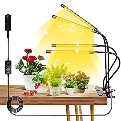 Expired:&nbsp;Full Spectrum 264 LED 4 Head Grow Lights for Indoor Plants with Timer