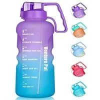 Expired:&nbsp;Large 128 OZ Motivational BPA Free Leakproof Water Bottle with Straw & Time Marker