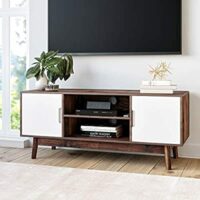 Nathan James Wesley Scandinavian TV Stand Media, Entertainment Center with Cabinet Doors