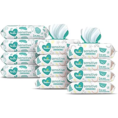 864 Wipes – Pampers Sensitive Water Based Baby Diaper Wipes, Hypoallergenic and Unscented