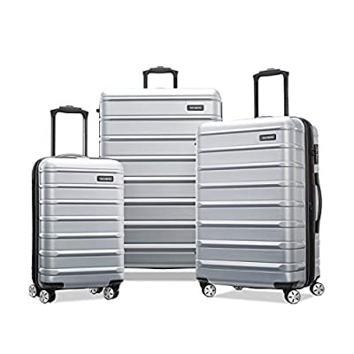 Samsonite Omni 2 Hardside Expandable Luggage with Spinner Wheels, Artic Silver, 3-Piece Set