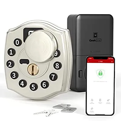 Expired:&nbsp;Smart Door Lock, Geek 4-in-1 Keyless Entry, Keypad, APP, IC Card, Mechanical Key works with Alexa & Google Home