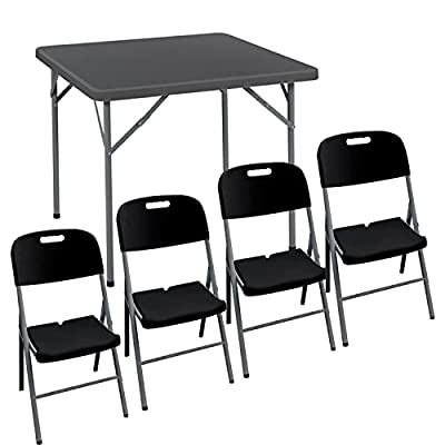 5 Piece Table and Chair Set, Fold Away Design, Quick Storage