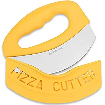 51% off - Expired:&nbsp;Suanyok Premium Stainless Steel Pizza Cutter Rocker Slicer with Protective Sheath