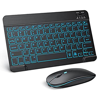 71% off - Expired: TECURS 7-Color Backlit Rechargeable Bluetooth  Wireless Keyboard & Mouse