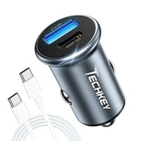 Expired: Techkey 38W Dual Port Fast USB Car Charger with Power Delivery & Quick Charge 3.0