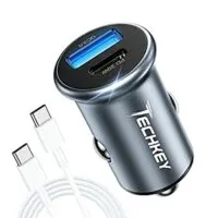 Expired:&nbsp;Techkey 38W Dual Port Fast USB Car Charger with Power Delivery & Quick Charge 3.0