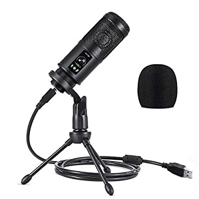 80% off - Expired: USB Microphone with Tripod Stand, 192KHZ/24BIT PC Condenser Microphone (BM-838) (BM-65)